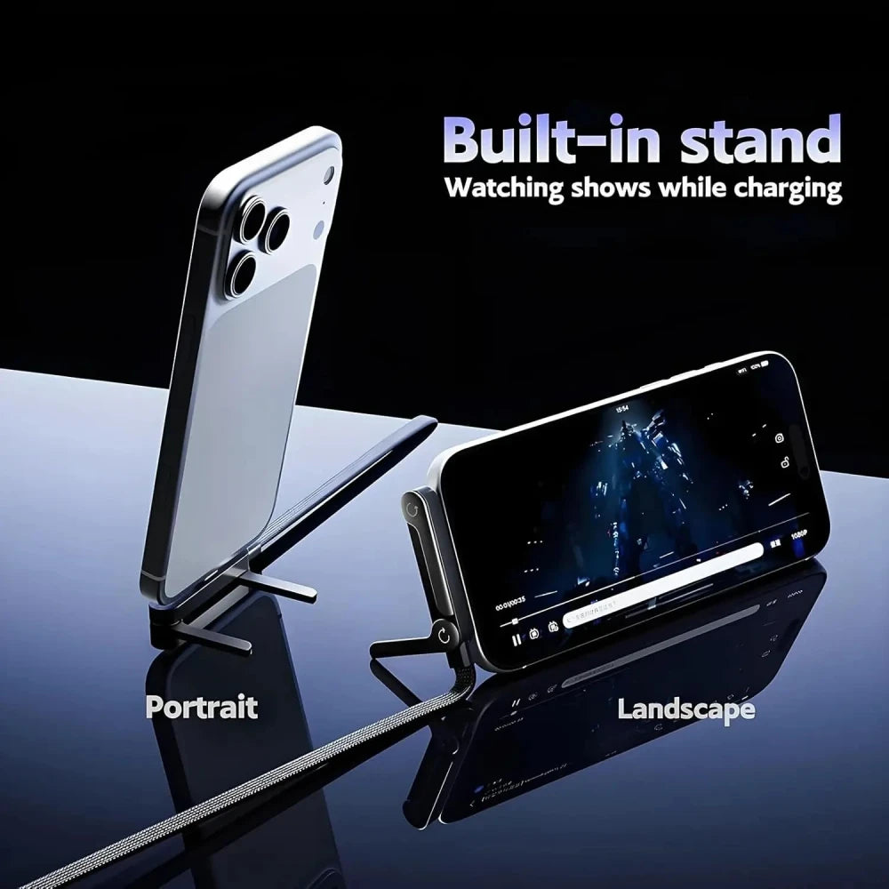 240W USB-C Fast charger Cable - Built - In Invisible Phone Stand Charging Cable